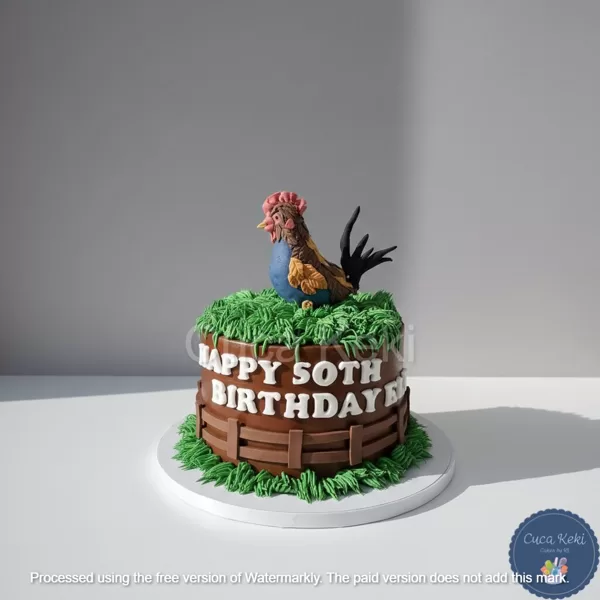 Cockfight Themed Cake